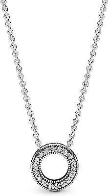 Collier à pendentif en forme de cercle pavé en argent sterling pour femme. Envie d'être à la pointe de la mode sans dépenser une fortune ? DIAYTAR COTE D'IVOIRE  vous propose une sélection de vêtements et accessoires tendance à prix cassés. Que vous cherchiez des tenues pour toute la famille ou des pièces uniques pour vous démarquer, notre boutique en ligne généraliste vous garantit des achats mode discount qui feront sensation.