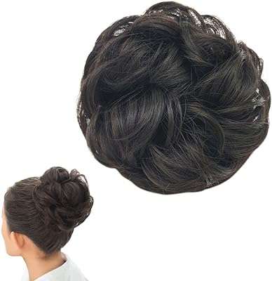 Extension de cheveux suzika messy bun chouchou avec élastique en caoutchouc