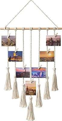 Delfino"présentoir de photos à suspendre delfino avec décoration murale en macramé parfait pour la maison. DIAYTAR COTE D'IVOIRE  - Le paradis des bonnes affaires en ligne ! Avec notre large éventail de produits discount, vous trouverez tout ce dont vous avez besoin à des prix incroyablement bas. Des articles pour la maison aux appareils électroménagers, des ordinateurs aux vêtements à la mode, des gadgets uniques aux accessoires indispensables, nous sommes votre guichet unique pour des économies inégalées !