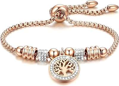 Bracelet à breloques arbre de vie pour femme or rose argent. Découvrez DIAYTAR COTE D'IVOIRE  et préparez-vous à vivre l'expérience d'achat en ligne ultime. Notre boutique propose une gamme complète de produits discount, de la maison aux appareils électroniques, en passant par la mode, offrant ainsi des solutions abordables pour tous vos besoins.