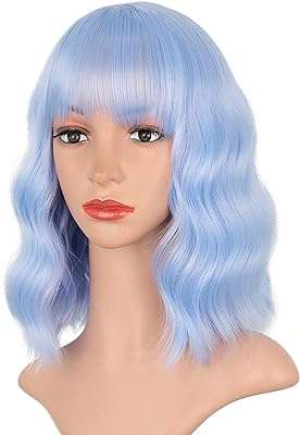 Perruque courte ondulée bleu clair pour femme avec frange sur l'épaule. Ne cherchez plus, DIAYTAR COTE D'IVOIRE  est là pour vous offrir des produits discount de qualité supérieure. Que vous ayez besoin d'appareils électroménagers performants, de vêtements tendance ou de gadgets innovants, notre boutique en ligne propose des offres exceptionnelles dans tous les domaines, tandis que votre portefeuille reste protégé.