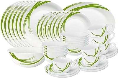 Service de table lara rayé en borosil 38 pièces vert. Maximisez votre budget chez DIAYTAR COTE D'IVOIRE, votre destination en ligne pour des affaires imbattables. Nous vous offrons une gamme complète de produits discount, allant des articles de la maison à l'électroménager, de l'informatique à la mode. Faites des économies sans compromettre la qualité avec DIAYTAR COTE D'IVOIRE !