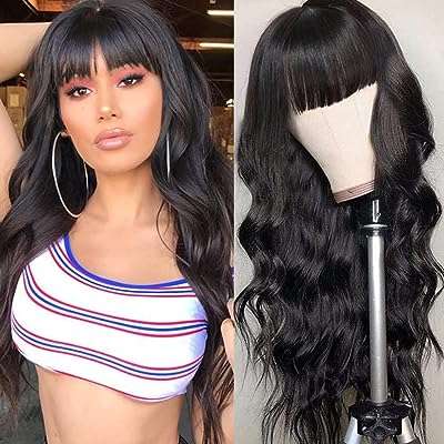 Perruques noires naturelles avec frange complète cheveux longs et ondulés perruques. Chez DIAYTAR COTE D'IVOIRE, nous vous proposons des offres folles sur une gamme complète de produits. Des articles indispensables pour votre maison, aux dernières tendances en matière de mode et de gadgets sensationnels, notre boutique en ligne saura satisfaire tous vos besoins à des prix compétitifs. Faites des affaires exceptionnelles dès maintenant !