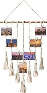 Organisateur de photos en macramé bohème cadre mural à 25 clips pour la décoration. Achetez intelligemment chez DIAYTAR COTE D'IVOIRE  et profitez de notre vaste sélection de produits discount. De la décoration pour votre maison aux ustensiles de cuisine en passant par les appareils électroménagers, notre boutique en ligne généraliste vous offre la possibilité de faire des économies tout en vous procurant des produits de qualité.