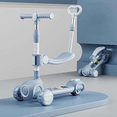 Trottinette pliante 3 en 1 pour enfants trottinette à roues guidon réglable en hauteur et siège. DIAYTAR COTE D'IVOIRE  - le secret des bonnes affaires en ligne. Simplifiez vos achats et réalisez des économies substantielles grâce à notre sélection éclectique comprenant des articles pour votre maison, des gadgets high-tech, des produits informatiques et des vêtements branchés, tous à des prix imbattables.