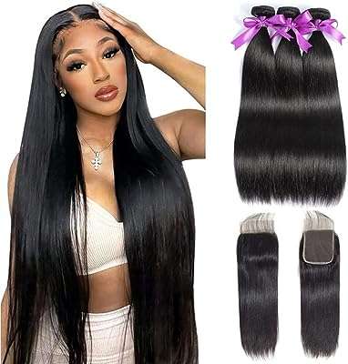 Tissages de cheveux brésiliens lisses 10a avec fermeture 100% humains vierges. DIAYTAR COTE D'IVOIRE  : votre destination en ligne pour des achats discount en toute facilité. Explorez notre vaste sélection de produits comprenant des articles pour la maison, des appareils électroniques, des vêtements à la mode et bien plus encore. Profitez des meilleurs prix et faites de bonnes affaires chez DIAYTAR COTE D'IVOIRE  !