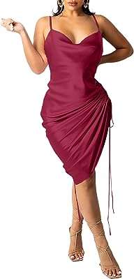 Robe de soirée en satin sans manches bretelles spaghetti pour cocktail. Venez découvrir DIAYTAR COTE D'IVOIRE, la boutique en ligne qui rend le shopping discount plus accessible que jamais. Avec une large sélection de produits pour la maison, de l'électroménager performant, de l'informatique à la pointe et des articles de mode tendance, vous êtes assuré de trouver ce dont vous avez besoin à des prix attractifs.