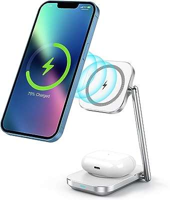 Support de chargeur magnétique sans fil pliable 2 en 1 avec station. Faites des économies importantes sur tous vos achats grâce à DIAYTAR COTE D'IVOIRE, votre boutique en ligne préférée pour des offres discount exceptionnelles. Du petit électroménager à la mode tendance en passant par les gadgets high-tech, découvrez notre large sélection d'articles à prix réduits dès aujourd'hui!