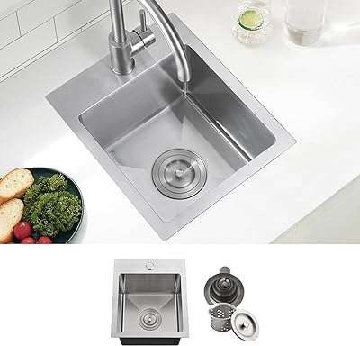 Petit évier de cuisine 13" x 15" petit en acier inoxydable 16" avec ensemble. DIAYTAR COTE D'IVOIRE, votre destination en ligne pour des produits de maison à prix réduits. Découvrez notre vaste collection d'articles pour la cuisine, la décoration, le rangement et bien plus encore. Avec nous, équiper votre maison devient simple et économique.