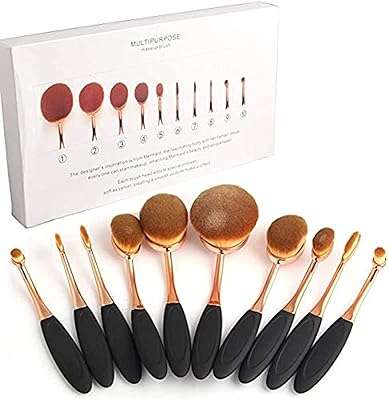Ensemble de 10 pinceaux ovales en or rose pour estomper le visage fard à paupières noir crayon le ̀vres. DIAYTAR COTE D'IVOIRE  - Le paradis du shopping en ligne pour les amateurs d'affaires à prix réduit. Parcourez notre sélection de produits discount pour la maison, l'électroménager, l'informatique et bien plus encore. Réalisez de belles économies sans faire de compromis sur la qualité.