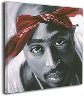 Affiche de cœur yan tu-pac sha-kur imprimée sur toile décoration murale pour chambre