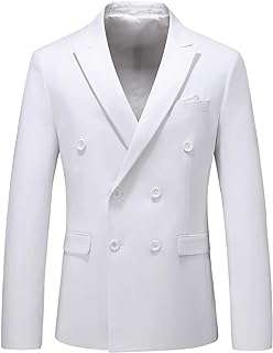 Veste de costume coupe slim à double boutonnage de couleur unie pour homme. DIAYTAR COTE D'IVOIRE  - Votre destination en ligne pour des achats malins. Explorez notre catalogue diversifié de produits discount, des indispensables du quotidien aux dernières tendances. Faites des économies tout en vous garantissant la satisfaction grâce à nos offres attractives et notre engagement envers un rapport qualité-prix exceptionnel.