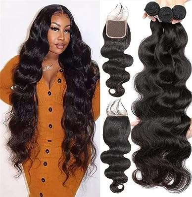 Body wave bundles avec fermeture pour femmes noires (10 12 14. Besoin de renouveler votre garde-robe sans vous ruiner ? Faites un tour sur DIAYTAR COTE D'IVOIRE, votre boutique en ligne discount incontournable pour la mode à petits prix ! De la dernière tendance aux vêtements basiques, nous vous proposons un large choix pour tous les styles et toutes les tailles. Ne sacrifiez plus votre budget pour rester à la pointe de la mode !