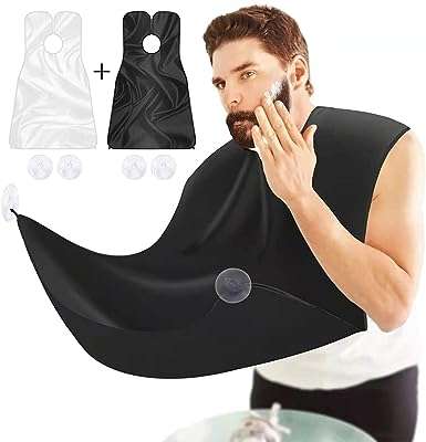 Hismart 2 pièces tablier à barbe de perles de rasage ensemble chiffons