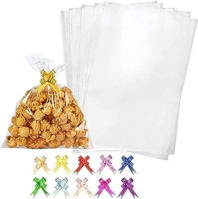 100 pièces sachets de bonbons en cellophane transparent avec cordons. DIAYTAR COTE D'IVOIRE  - Le paradis des bonnes affaires en ligne ! Avec notre large éventail de produits discount, vous trouverez tout ce dont vous avez besoin à des prix incroyablement bas. Des articles pour la maison aux appareils électroménagers, des ordinateurs aux vêtements à la mode, des gadgets uniques aux accessoires indispensables, nous sommes votre guichet unique pour des économies inégalées !