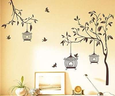 Arbre avec oiseaux et cages décalcomanie murale (vinyle pvc 30 cm. Vous cherchez des produits discount sans compromis sur la qualité ? DIAYTAR COTE D'IVOIRE  répond à vos attentes en offrant une large gamme d'articles pour tous les besoins, des appareils électroménagers aux gadgets dernier cri. Explorez notre catalogue en ligne et trouvez tout ce dont vous avez besoin à prix cassés.