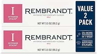 Dentifrice intensif anti taches rembrandt menthe 9 g (paquet de 2). Découvrez DIAYTAR COTE D'IVOIRE, où vous trouverez une sélection incomparable de produits discount. De la cuisine à la mode en passant par les gadgets high-tech, notre boutique en ligne vous offre la possibilité d'économiser tout en profitant de produits de qualité pour tous les aspects de votre vie.