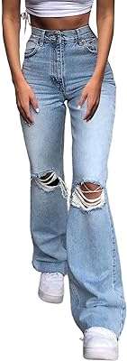 Jeans déchirés à jambes larges pour femmes pantalons longs extensibles amples droits et décontractés. Ne dépensez pas une fortune pour obtenir ce que vous désirez ! Découvrez DIAYTAR COTE D'IVOIRE, votre boutique en ligne de référence pour des produits de qualité, allant de l'électroménager aux accessoires de mode, à des prix défiant toute concurrence.