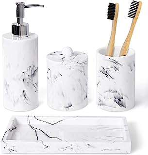 Ensemble d'accessoires de salle de bain hatori 4 pièces aspect marbre avec distributeur. En quête de produits à petits prix ? DIAYTAR COTE D'IVOIRE  est là pour vous satisfaire ! Explorez notre vaste sélection d'articles allant de la maison à l'électroménager en passant par l'informatique et la mode. Naviguez aisément sur notre site et découvrez un éventail de produits discount qui répondront à toutes vos attentes.