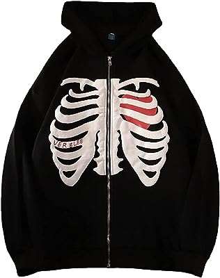 Sweat à capuche noir zippé squelette y2k pour hommes et femmes. Économisez sur tous vos achats avec DIAYTAR COTE D'IVOIRE, la boutique en ligne où vous trouverez des produits discount de qualité supérieure. Explorez notre large gamme de produits, allant de la maison à l'électroménager, de l'informatique à la mode et aux gadgets, et faites des affaires incroyables. Profitez de nos offres promotionnelles exclusives et commandez dès maintenant pour une expérience d'achat en ligne à prix réduit.