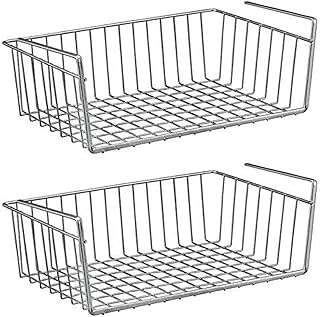 Grand panier de rangement sous étagère de cuisine argenté 2 pièces  . DIAYTAR COTE D'IVOIRE  : la solution idéale pour des achats malins en ligne. Profitez de notre large gamme de produits discount, allant des appareils électroménagers essentiels aux dernières tendances de la mode, en passant par les accessoires informatiques indispensables, et économisez tout en vous faisant plaisir.