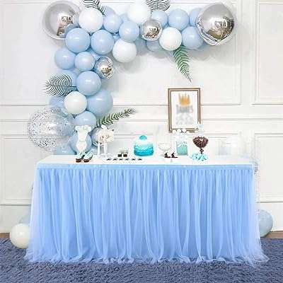 Nappe bleue chemin de table en tulle ecdon moelleux pour fête. DIAYTAR COTE D'IVOIRE  - votre partenaire discount pour une vie plus abordable. Nous vous présentons une vaste sélection de produits de qualité à des prix imbattables, allant de l'électroménager performant aux articles de mode élégants. Achetez malin avec nous et réalisez d'importantes économies.