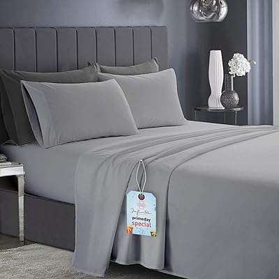Parure de lit de luxe gris king size draps 4 pièces. DIAYTAR COTE D'IVOIRE, votre boutique en ligne discount pour toutes vos nécessités. Faites des économies sur vos achats de meubles de maison, d'équipements électroniques, de gadgets et bien plus encore. Profitez de nos prix attractifs sans jamais compromettre la qualité.