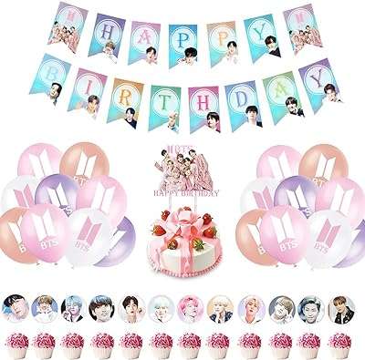 Accessoires de fête d'anniversaire bts 32 pièces décoration bts couvercle gâteau et bannière. Rendez votre shopping en ligne encore plus satisfaisant avec DIAYTAR COTE D'IVOIRE . Notre boutique propose une grande variété de produits discount pour tous les aspects de votre vie, de l'équipement de la maison aux gadgets à la mode. Profitez de nos prix compétitifs et trouvez des offres incroyables sur tous vos achats !