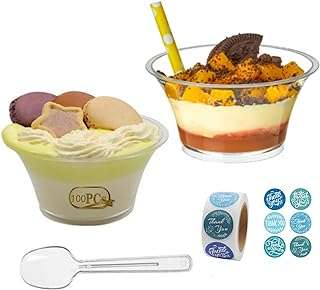 Tasses à dessert en plastique transparent de 5 oz avec cuillère pour dessert. DIAYTAR COTE D'IVOIRE  is your ultimate destination for discount shopping, providing a diverse range of products that cater to your everyday needs. With everything from essential home appliances to state-of-the-art electronics, trendy fashion pieces, and inventive gadgets, our online store offers unbeatable prices without compromising on quality.