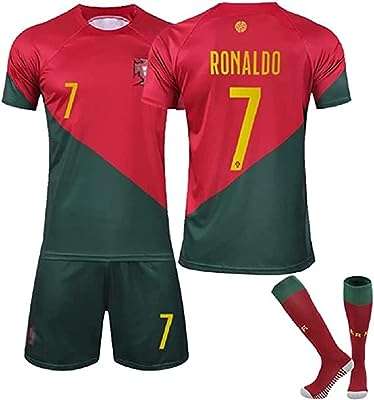Maillot de football pour enfants lot de 7 fans du portugal avec chaussettes en jersey. DIAYTAR COTE D'IVOIRE  - votre destination en ligne pour des produits à prix cassés. Faites des économies sur des articles essentiels pour la maison, l'informatique, la mode et les gadgets, et offrez-vous le luxe de ne pas vous ruiner. Avec notre sélection vaste et variée, vous trouverez tout ce dont vous avez besoin, sans compromis.