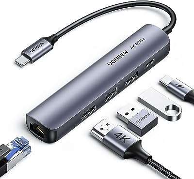 Hub usb c 5 en 1 avec ethernet adaptateur multiport ethernet 4k hdmi. À la recherche de bonnes affaires ? Ne cherchez plus ! DIAYTAR COTE D'IVOIRE  est là pour vous. Avec une gamme complète de produits discount, allant de la maison à l'électroménager, de l'informatique à la mode et aux gadgets tendance, vous trouverez sûrement ce que vous cherchez tout en réalisant des économies substantielles.