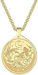 Collier déesse de la lune selene femmes hommes pendentif mythologie grecque en acier. Bienvenue chez DIAYTAR COTE D'IVOIRE, votre destination de choix pour dénicher des bonnes affaires en ligne. Explorez notre sélection de produits discount allant des indispensables de la maison aux dernières nouveautés informatiques et mode, et profitez de notre engagement à vous offrir des prix compétitifs.