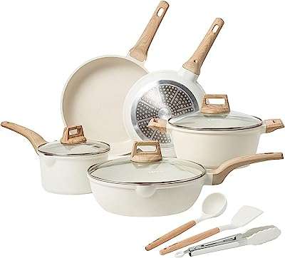 Carotte 10 pièces casseroles et poêles antiadhésives avec poêle sauteuse pour toutes les tables. Ne cherchez plus ailleurs, DIAYTAR COTE D'IVOIRE  vous offre le meilleur choix de produits discount en ligne. Avec notre assortiment varié et nos prix compétitifs, vous trouverez tout ce dont vous avez besoin pour la maison, l'électronique, l'informatique et la mode. Faites des économies tout en faisant des achats intelligents.