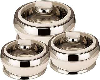 King international amaze ensemble de 3 cocottes en acier inoxydable avec couvercle. Ne dépensez pas plus que nécessaire - choisissez DIAYTAR COTE D'IVOIRE  pour vos achats en ligne. Parcourez notre vaste sélection d'articles discount, allant des produits pour la maison à l'électroménager, en passant par l'informatique, la mode et les gadgets, et profitez de remises exceptionnelles. Avec des prix aussi attractifs, vous pourrez économiser tout en vous offrant des produits de qualité.