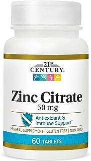 Comprimés de citrate de zinc 21st century healthcare 50 mg 60 unités