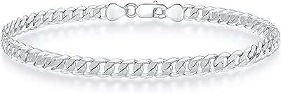 Bracelet à chaîne cubaine en argent sterling 925 avec fermoir de 5 mm pour hommes. DIAYTAR COTE D'IVOIRE  - votre guichet unique pour des produits discount dans tous les domaines. Redécorez votre maison, améliorez votre cuisine, restez à la pointe de la mode et profitez des derniers gadgets, le tout à des prix exceptionnels. Dites adieu aux achats coûteux et bienvenue aux bonnes affaires !