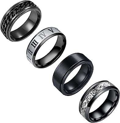 4 pièces d'anneaux en acier inoxydable pour hommes solides bagues de mariage. Recherchez-vous des produits de qualité sans vous ruiner ? DIAYTAR COTE D'IVOIRE  est là pour vous ! Notre boutique en ligne propose une large gamme de produits discount, de la maison à l'électroménager en passant par l'informatique, la mode et les gadgets. Faites des économies avec nous !