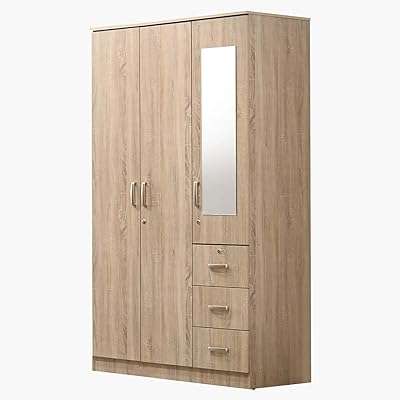 Armoire home box cooper 3 portes tiroirs miroir et serrures chêne. Besoin de renouveler votre intérieur sans vous ruiner ? DIAYTAR COTE D'IVOIRE  est là pour vous offrir une vaste gamme de produits discount pour la maison, des meubles aux accessoires décoratifs en passant par les appareils électroménagers. Profitez de notre sélection de qualité à des prix incroyables et transformez votre maison sans vous soucier de votre budget.