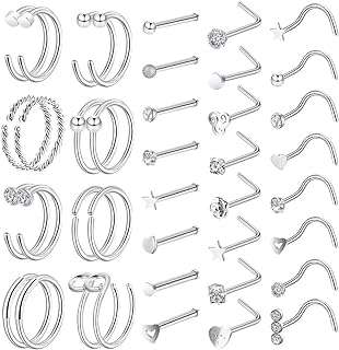 40 pièces 20g anneaux de nez pour femmes or piercing bijoux. DIAYTAR COTE D'IVOIRE  - votre source incontournable de produits discount en ligne. Avec notre sélection diversifiée allant de la maison à l'électroménager, de l'informatique à la mode, profitez de tarifs défiant toute concurrence. Faites des économies intelligentes et commandez dès maintenant !