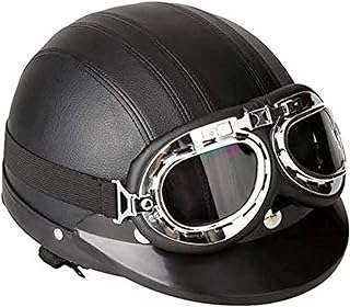 Demi casque de moto ouvert en cuir avec lunettes uv style classique. Vous recherchez des produits discount à prix cassés ? DIAYTAR COTE D'IVOIRE  est là pour vous ! Découvrez notre catalogue en ligne et trouvez tout ce dont vous avez besoin, de l'électroménager aux articles pour la maison, en passant par l'informatique, la mode et les meilleurs gadgets du moment. Faites des économies sans compromettre votre style !