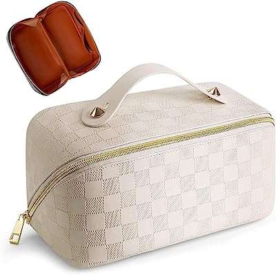 Trousse cosmétique de voyage de grande capacité trousse de maquillage portable en cuir imperméable avec poignée. DIAYTAR COTE D'IVOIRE  est l'adresse incontournable pour tous ceux qui cherchent des produits discount en ligne. Parcourez notre site et trouvez des offres imbattables sur une grande variété de produits, des articles pour la maison aux produits high-tech en passant par les dernières tendances mode et les gadgets les plus recherchés.