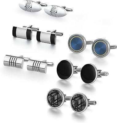 Ensemble de 6 paires de boutons de manchette au design classique avec boîte. DIAYTAR COTE D'IVOIRE, votre boutique en ligne préférée pour des offres discount exceptionnelles. Explorez notre assortiment varié comprenant des produits de qualité pour la maison, l'électroménager, l'informatique, la mode et les gadgets, le tout à des prix défiant toute concurrence. Faites confiance à notre expertise et profitez d'une expérience d'achat en ligne pratique et avantageuse.