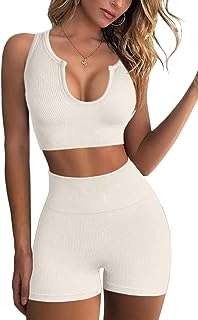 Ensemble d'entraînement sans couture pour femmes soutien gorge de sport côtelé taille haute et short. Faites des économies sans sacrifier la qualité avec DIAYTAR COTE D'IVOIRE  ! Notre boutique en ligne généraliste propose une variété de produits discount, incluant des appareils électroménagers de pointe, des gadgets à la pointe de la technologie et des articles tendance pour la maison et la mode.
