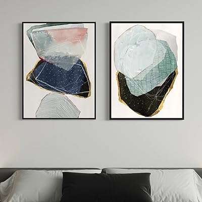 Toile murale abstraite avec cadre bleu et vert (cadre noir). DIAYTAR COTE D'IVOIRE  - Votre destination en ligne pour des achats malins. Avec notre sélection de produits discount, allant de la maison à l'électronique, de la mode à l'informatique, vous pouvez économiser tout en comblant vos besoins. Ne manquez pas nos offres spéciales et réalisez des économies considérables dès aujourd'hui!