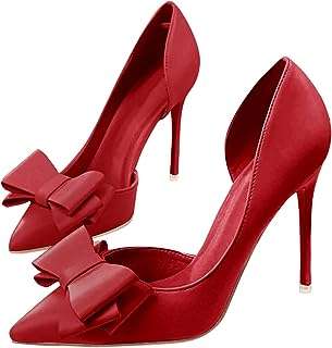 Escarpins à talons aiguilles d'orsay bout fermé et hauts avec nœud papillon pour femmes. DIAYTAR COTE D'IVOIRE  - votre guichet unique pour des produits discount dans tous les domaines. Redécorez votre maison, améliorez votre cuisine, restez à la pointe de la mode et profitez des derniers gadgets, le tout à des prix exceptionnels. Dites adieu aux achats coûteux et bienvenue aux bonnes affaires !