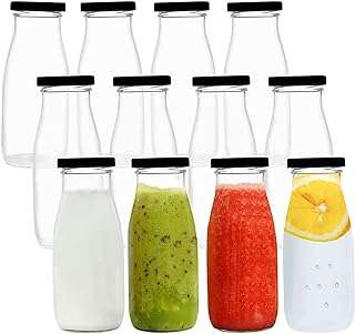 Bouteilles de lait en verre fuvo de 12 oz bouteilles transparent avec couvercles. DIAYTAR COTE D'IVOIRE  - votre destination pour des produits de qualité à prix réduits. Parcourez notre boutique en ligne pour trouver des offres exceptionnelles sur des articles de maison, d'électroménager, de mode et de gadgets, et économisez tout en enchérissant votre style de vie.