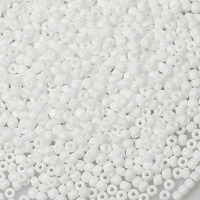 Perles bala & felic blanc opaque 3 mm environ 3600 pièces-100 g par sac
