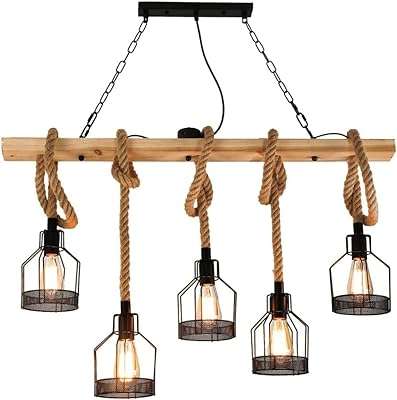 Hua qiang wang lustre artificiel 5 lampes rétro corde de chanvre suspension pour la décoration. DIAYTAR COTE D'IVOIRE, votre partenaire shopping pour des bonnes affaires au quotidien. Profitez de notre large sélection de produits de qualité à prix réduits, allant des appareils électroménagers indispensables aux dernières tendances de la mode, en passant par les gadgets high-tech et les accessoires informatiques incontournables.