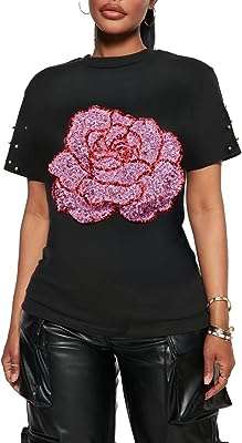 T shirt à manches courtes et col rond sequins pour femme chemisier. Vous cherchez des bonnes affaires en ligne ? Ne cherchez pas plus loin que DIAYTAR COTE D'IVOIRE, la boutique en ligne généraliste où vous trouverez tout à prix discount. Explorez notre sélection complète, allant de la maison à l'électroménager, de l'informatique à la mode et aux gadgets, et bénéficiez de tarifs avantageux pour tous vos achats. Réalisez des économies importantes sans compromettre la qualité avec DIAYTAR COTE D'IVOIRE .
