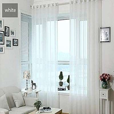Rideaux en voile transparent ts d'une seule couleur avec œillets (blanc. DIAYTAR COTE D'IVOIRE  vous offre toutes les bonnes affaires sur un seul site. Découvrez notre sélection de produits discount pour la maison, l'électroménager, l'informatique et la mode. Bénéficiez de nos prix imbattables et trouvez les articles de qualité que vous recherchez, sans vous ruiner !